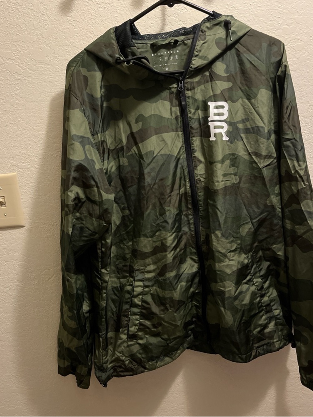 Camo Windbreaker Jacket with BR Logo